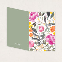Load image into Gallery viewer, Pink &amp; Olive Watercolour Florals: Card