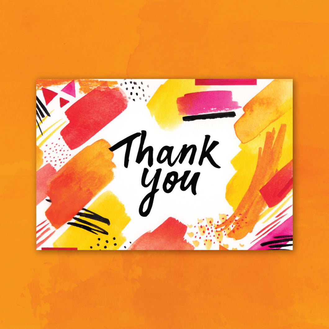 Thank You Card: Bursts of Orange