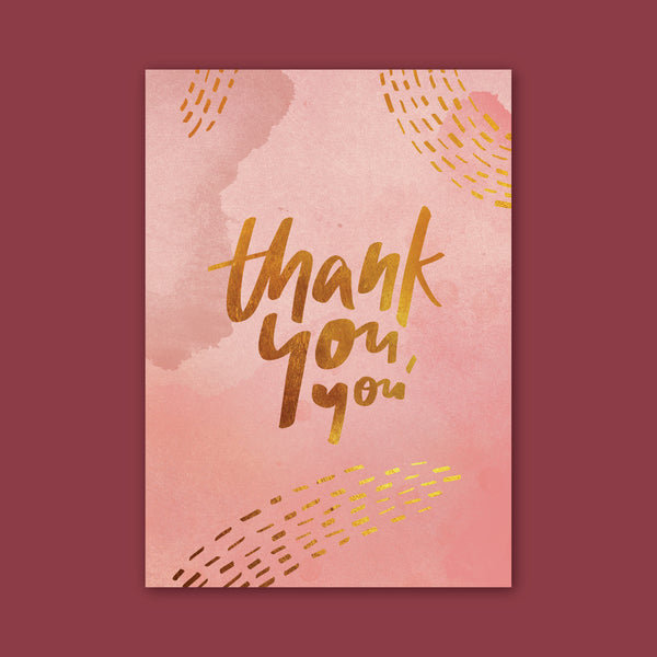 Thank You Blush & Gold: Greeting Card