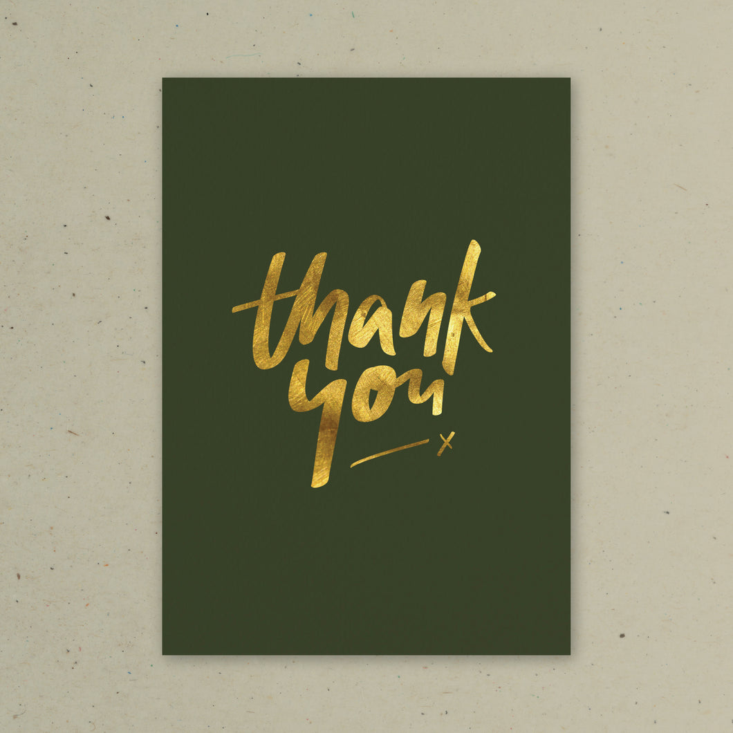 Thank You Olive & Gold: Greeting Card