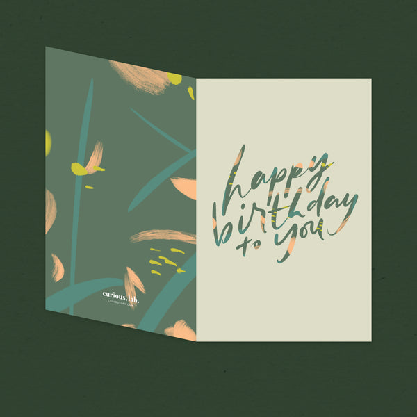 Happy Birthday Sage Green: Card