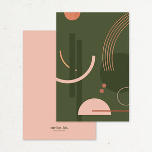 Bronze & Olive Geometric: Card