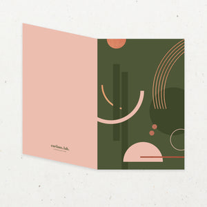 Bronze & Olive Geometric: Card