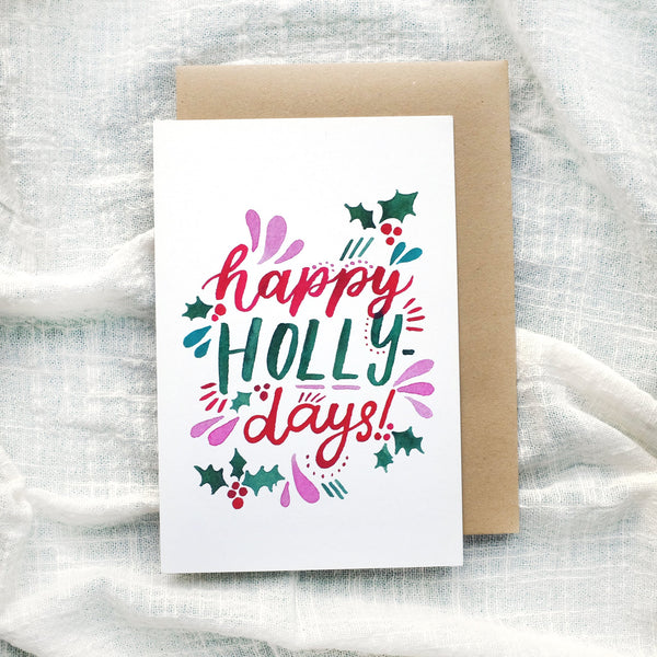 Happy Holly-Days Card: Christmas - Card